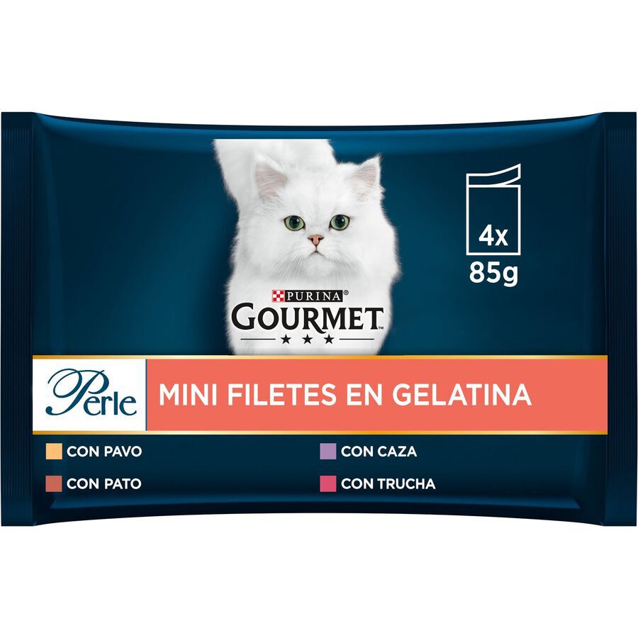 Gourmet Perle Filetes em galeia saqueta para gatos - Multipack 4